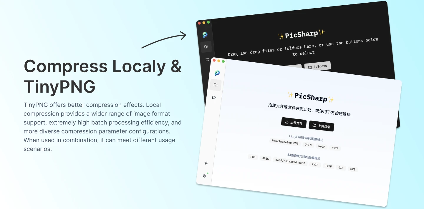 PicSharp:跨平台超好用的图片压缩工具,支持格式全面(WIN/MAC/Linux)