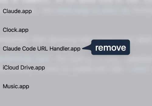 把 Claude Code 在 Mac 应用里面的这个 Claude Code URL Handler app去掉 - 巴巴小站